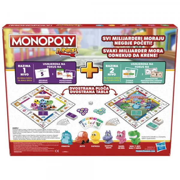 Monopoly Junior društvena igra 2-v-1 
