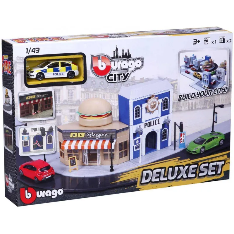 Burago Fire City Delux set s autom 1:43 