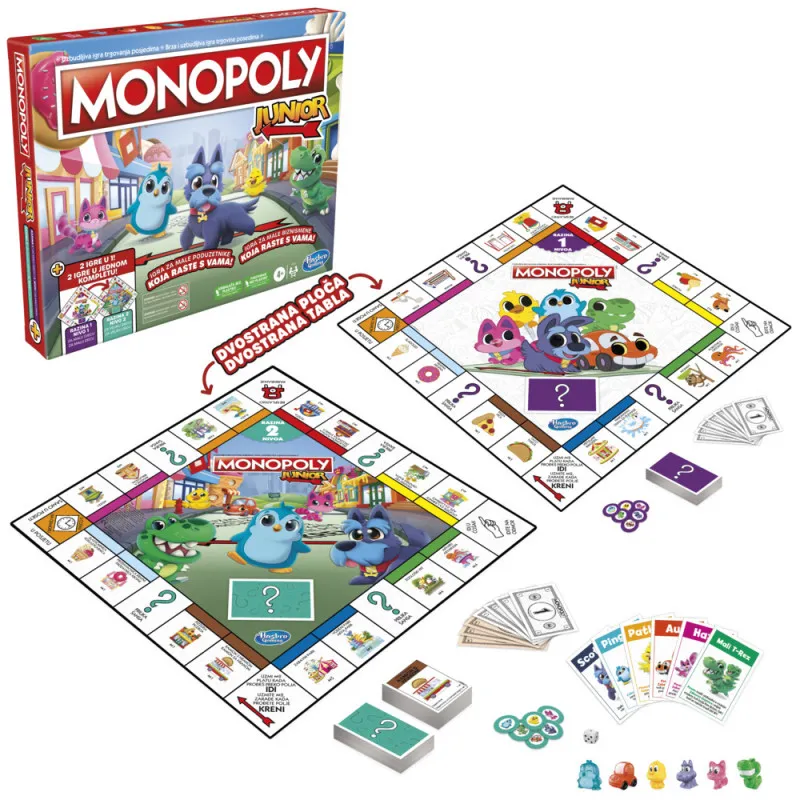 Monopoly Junior društvena igra 2-v-1 