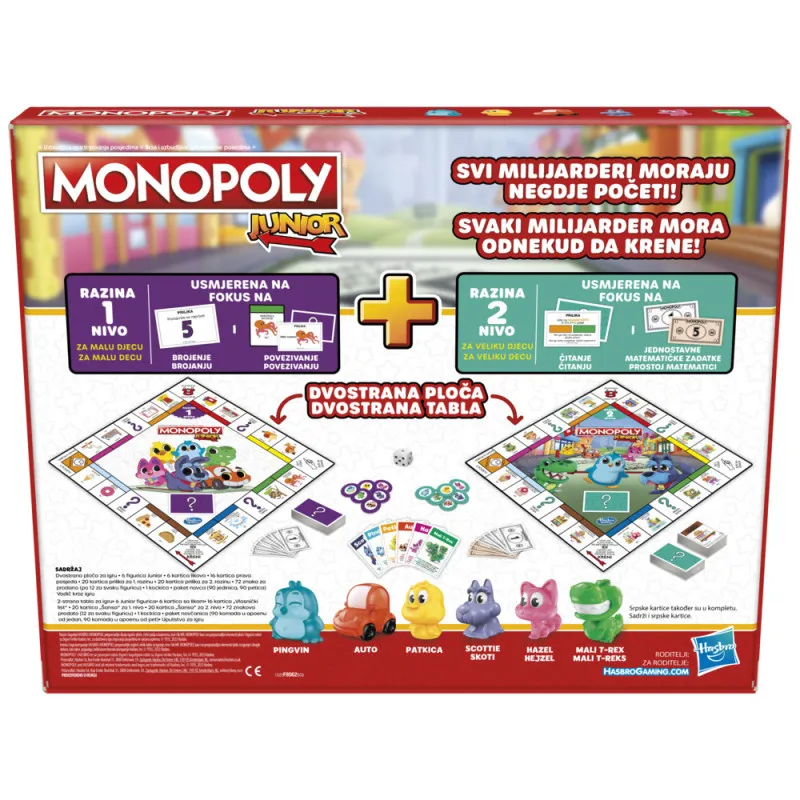 Monopoly Junior društvena igra 2-v-1 